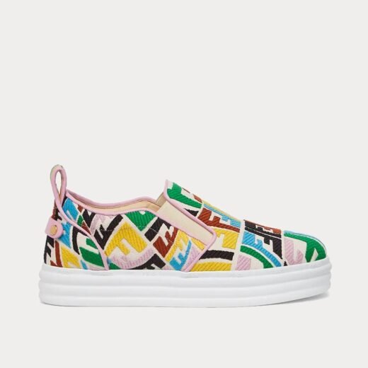 Fendi Baskets à enfiler Rise en toile multicolore – 35