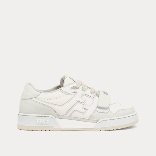 Fendi Baskets basses Match Strap en cuir blanc – 35