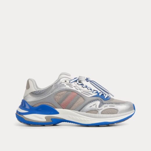 Gucci Baskets basses 2.0 en maille et cuir gris/bleu – 35