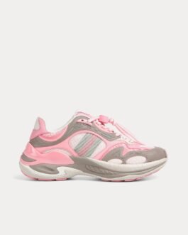 Baskets basses Gucci 2.0 en maille et cuir rose/gris