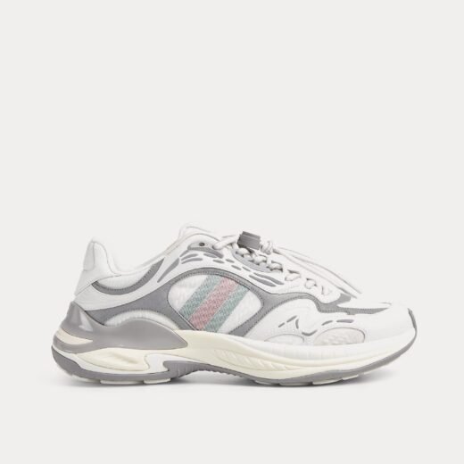 Gucci Baskets basses 2.0 en maille et cuir blanc/gris – 35