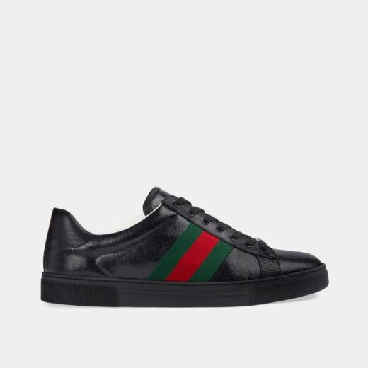 Gucci Baskets basses noires Ace GG Crystal Canvas – 35
