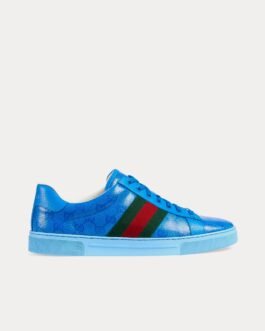 Baskets basses Gucci Ace GG Crystal Canvas bleues