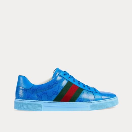 Gucci Baskets basses Ace GG Crystal Canvas bleues – 35