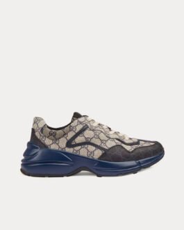 Baskets basses Gucci Rhyton GG Supreme beiges/bleues