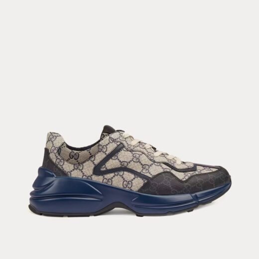 Gucci Baskets basses Rhyton GG Supreme beiges/bleues – 35