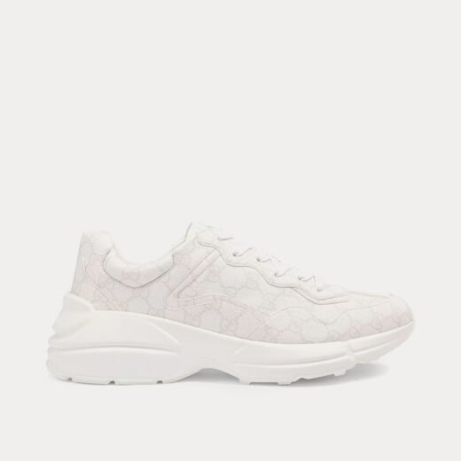 Gucci Baskets basses blanches Rhyton GG Supreme en toile – 35