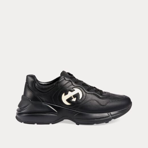 Gucci Baskets basses noires Rhyton Interlocking G – 35