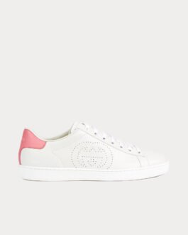 Baskets basses Gucci Ace Interlocking G blanches/roses