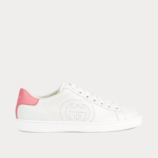 Gucci Baskets basses Ace Interlocking G blanches/roses – 35