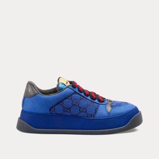 Gucci Baskets basses Screener GG en toile bleu/noir – 35