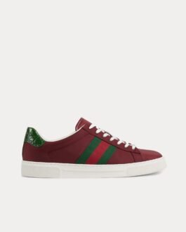 Baskets basses Gucci Ace avec toile en nylon rouge ancora