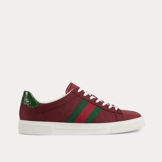 Gucci Baskets basses Ace avec toile en nylon rouge ancora – 35