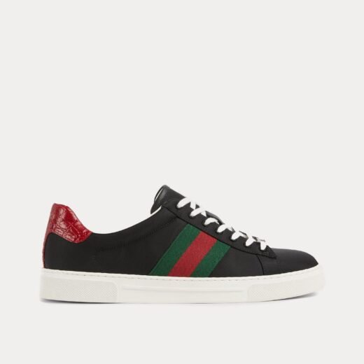Gucci Baskets basses Ace avec toile en nylon noir – 35