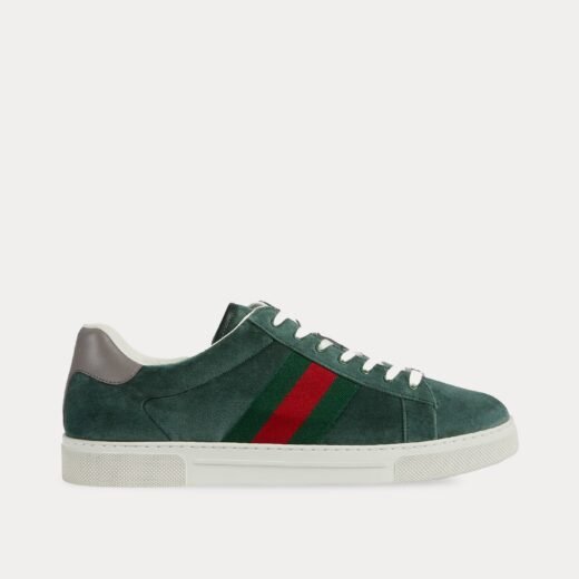 Gucci Baskets basses Ace avec toile en velours vert – 35