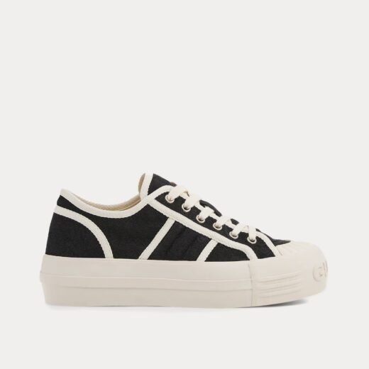 Gucci Baskets basses noires en toile Chunky GG de – 35