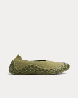 Chaussures à enfiler Gucci en tissu élastique vert foncé