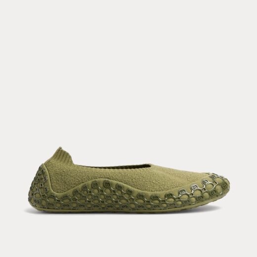 Gucci Chaussures à enfiler en tissu élastique vert foncé – 35