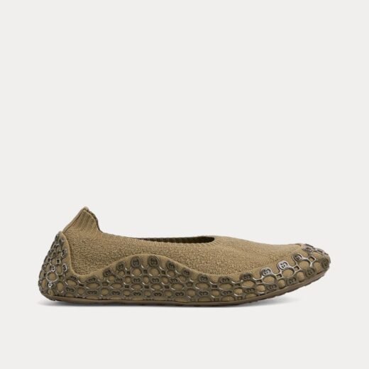 Gucci Chaussures à enfiler en tissu élastique marron clair – 35