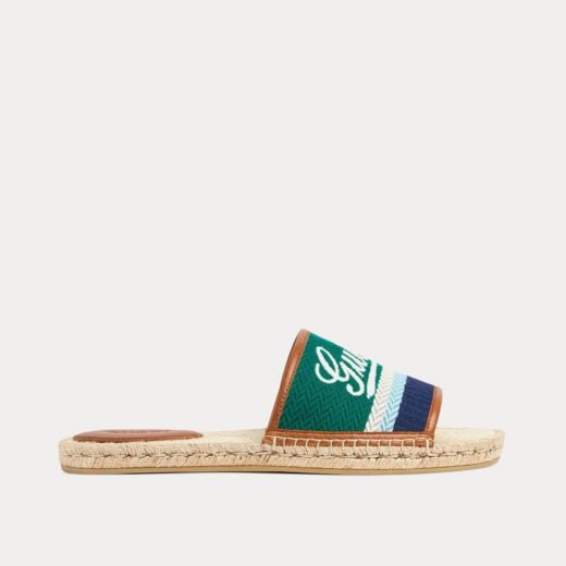 Gucci Espadrille avec inscription Gucci verte/multicolore – 35