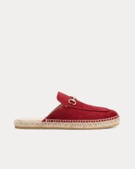 Mules espadrilles Rosso Ancora en daim à mors de cheval Gucci