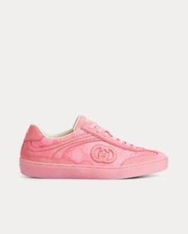 Baskets basses Gucci G75 en daim rose