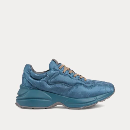 Gucci Baskets basses Rhyton GG en nylon bleu – 35