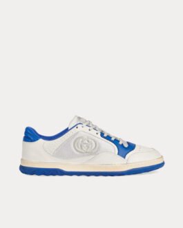 Baskets basses Gucci MAC80 en cuir blanc cassé/bleu