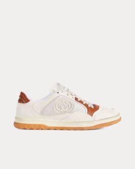 Baskets basses Gucci MAC80 en cuir blanc cassé/marron