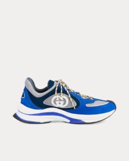 Baskets basses Gucci Run en daim bleu/noir