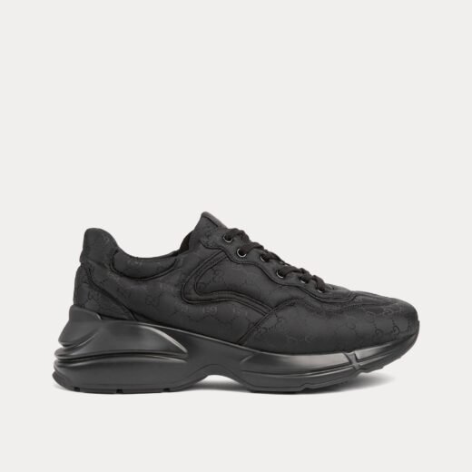 Gucci Baskets basses Rhyton GG en nylon noir – 35