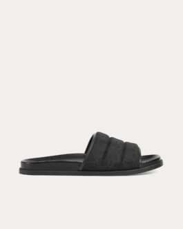 Sandales à enfiler noires rembourrées Gucci