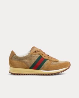 Gucci Re-Motion avec baskets basses camel en toile GG originales