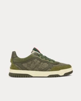 Baskets basses Gucci Re-Web avec nylon GG vert foncé