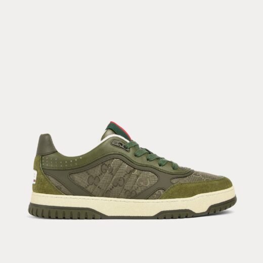Gucci Baskets basses Re-Web avec nylon GG vert foncé – 35