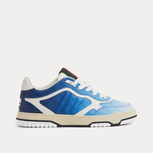 Gucci Baskets basses Re-Web avec motif GG Supreme bleu dégradé – 35