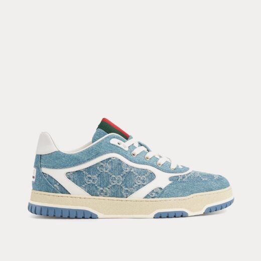 Gucci Baskets basses bleu clair Re-Web avec motif GG Denim – 35