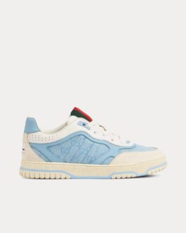 Baskets basses bleu clair Gucci Re-Web avec toile GG