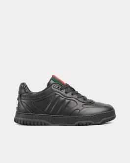 Baskets basses en cuir noir Gucci Re-Web