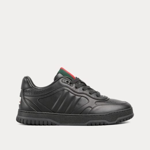 Gucci Baskets basses en cuir noir Re-Web – 35