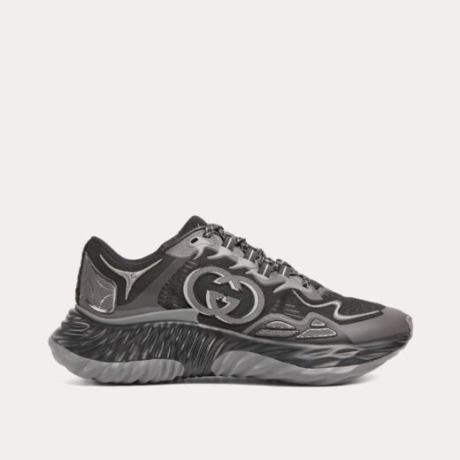 Gucci Baskets basses noires Ripple Mesh – 35