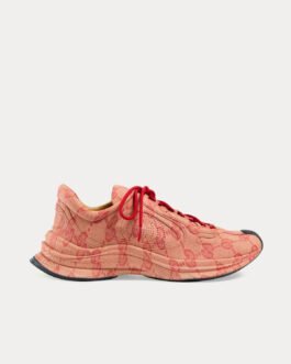 Baskets basses Gucci Run GG Print beiges/rouge hibiscus