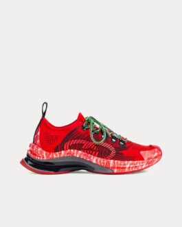 Chaussures de course Gucci Run en tissu technique rouge