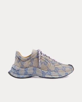 Baskets basses Gucci Run GG Print beiges/bleues