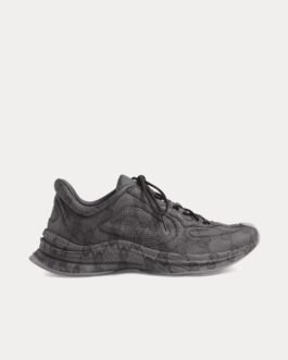 Baskets basses noires en cuir imprimé GG Gucci Run