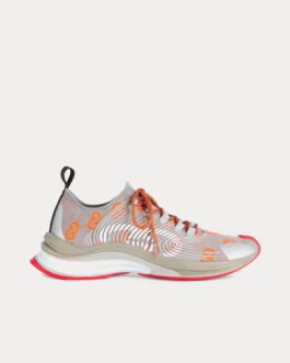 Baskets basses Gucci Run en tissu orange/blanc