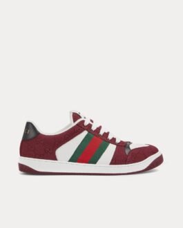 Baskets basses Gucci Screener avec toile GG et bande Web Rosso Ancora rouge/blanc