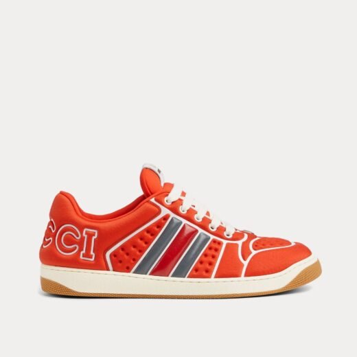 Gucci Baskets basses Screener avec bande Web en néoprène orange – 35