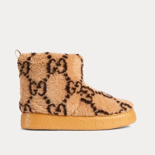 Gucci Bottines GG en laine mérinos beige/ébène