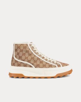Baskets montantes Gucci GG Original en toile beige/ébène